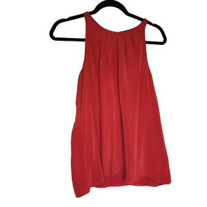 Theory red silk racer back flowy tank size medium
